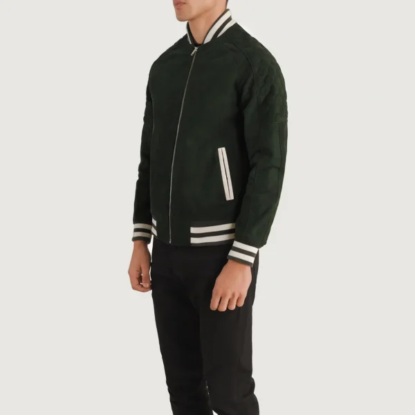 Stylish green college jacket
