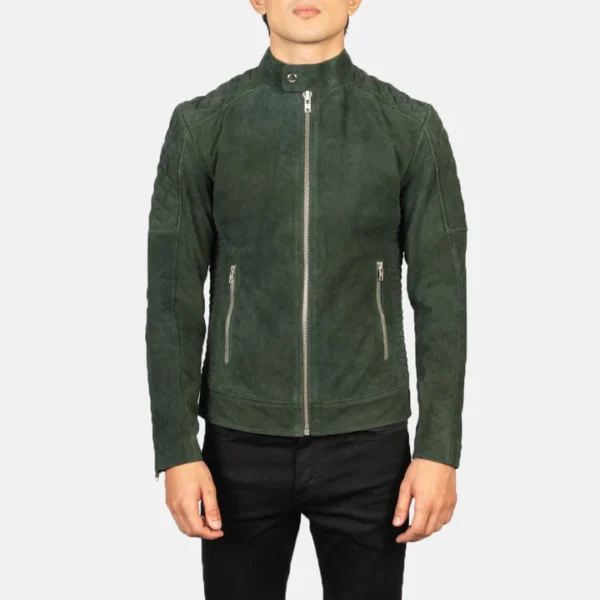 Stylish green suede jacket