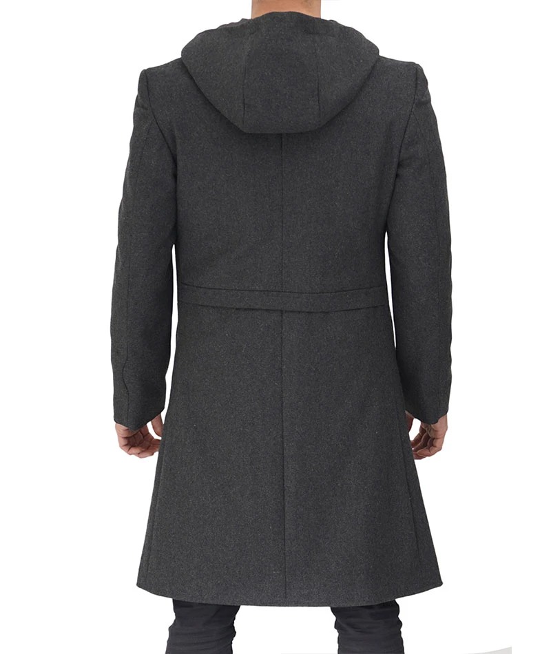 Stylish grey wool coat for men