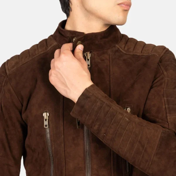 Stylish mocha biker jacket