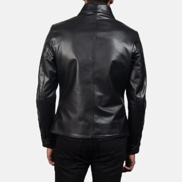 Stylish mod leather peacoat