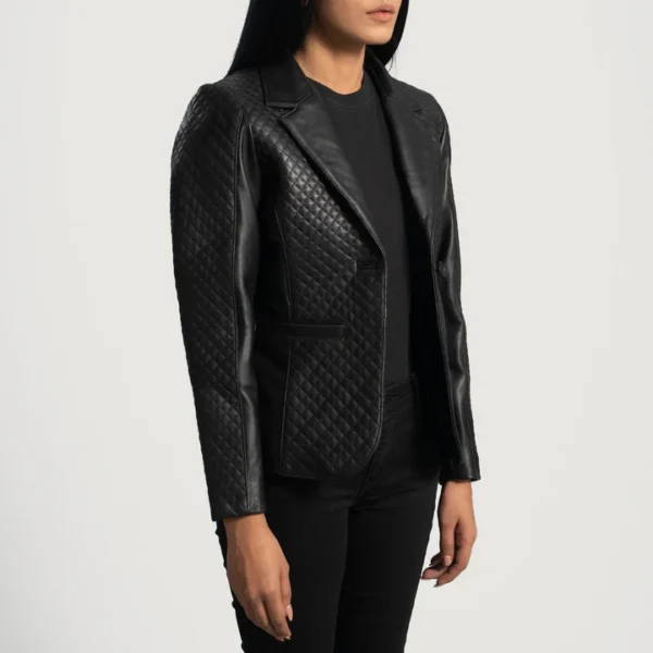 Stylish quilted leather blazer