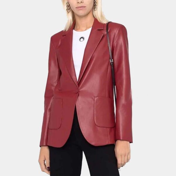 Red Leather Blazer