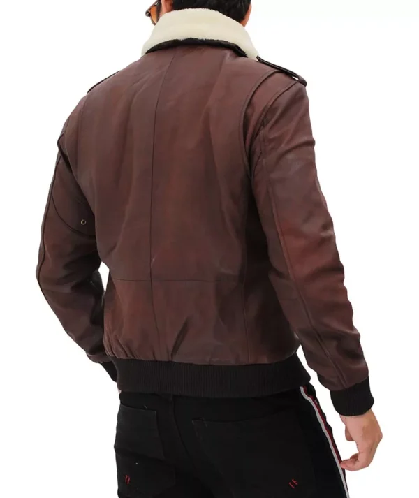 Stylish shearling bomber jacket for men