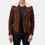 Furton Mocha Suede Biker Jacket –  Mens Edition