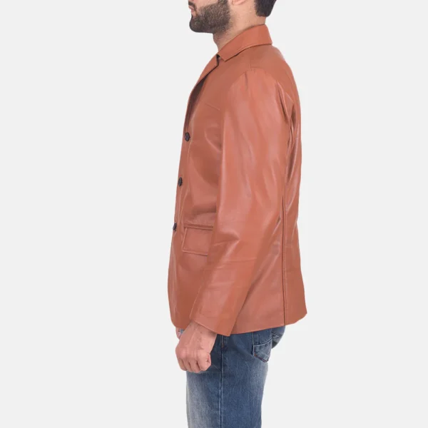 Stylish tan leather blazer