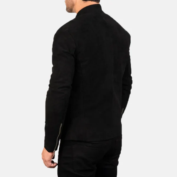 Suede biker jacket for men