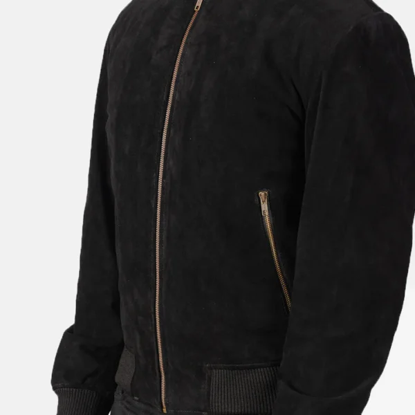 Suede bomber jacket for men