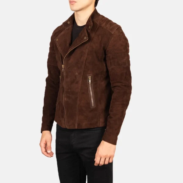 Suede jacket for motorcyclists
