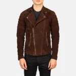 Mocha Suede Motorcycle Jacket – Faisor Mens Edition