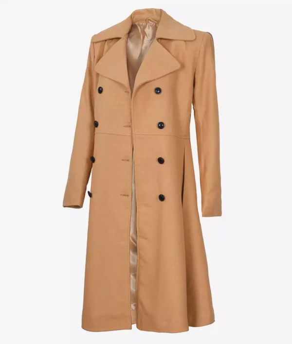 Marci Women’s Beige Wool Coat – Double-Breasted