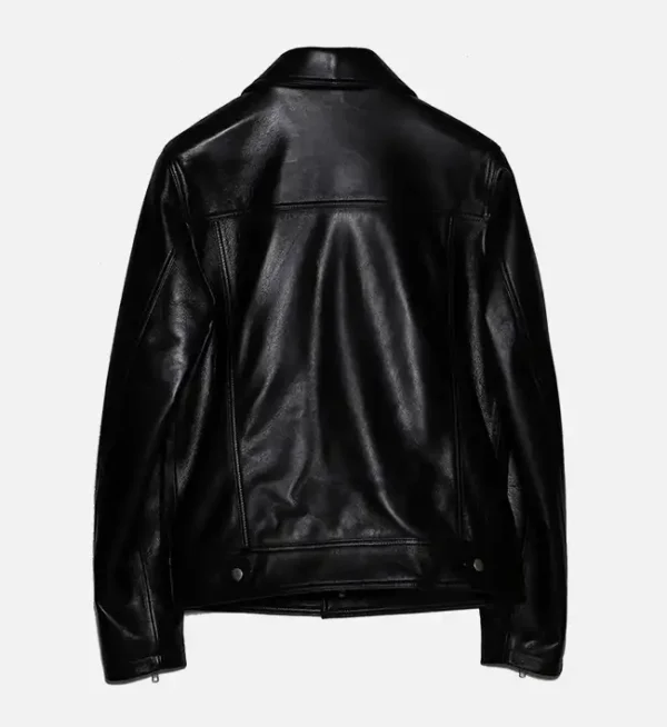 Trendy black zipper trucker jacket
