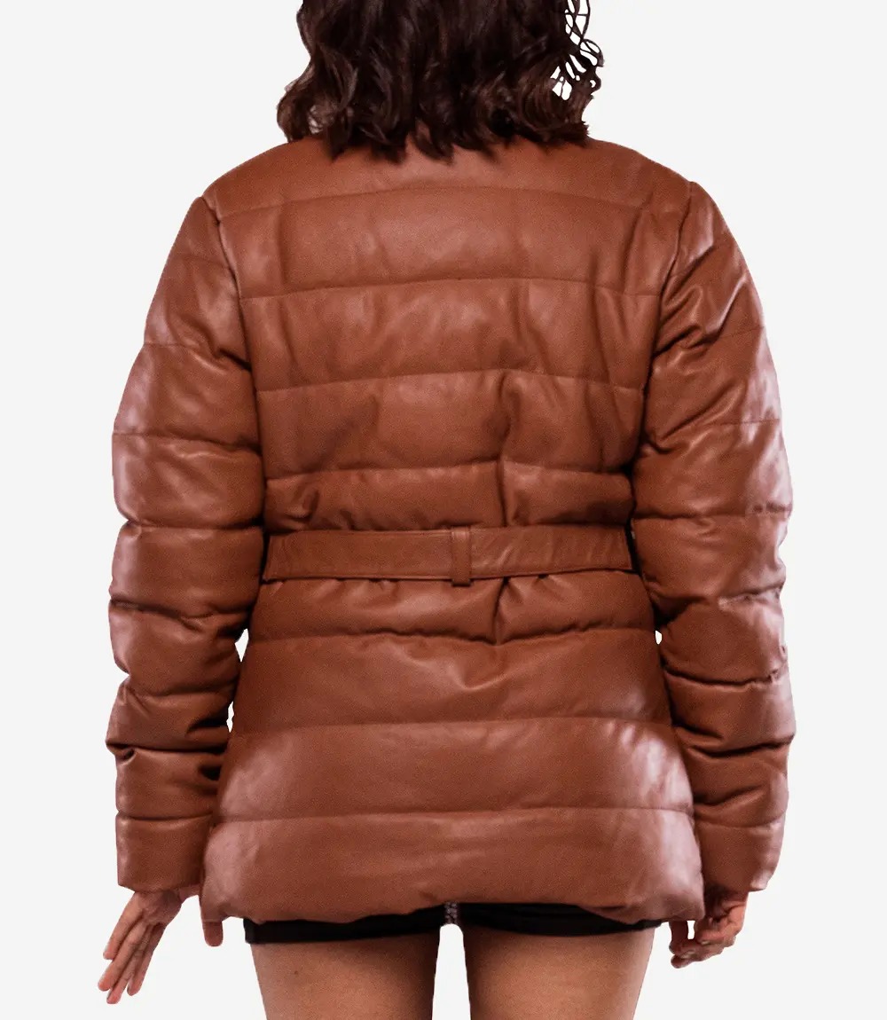 Cognac Puffer Jacket