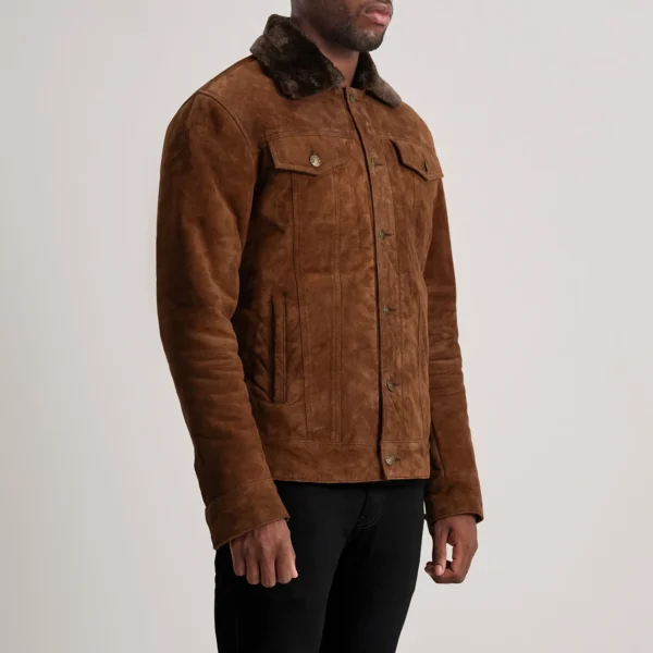 Warm suede trucker jacket