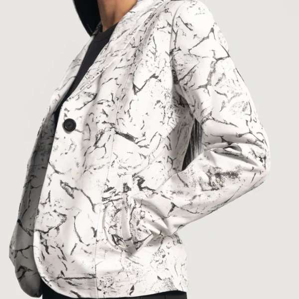 White leather blazer for women