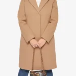 Aline Womens Beige Knee Wool Coat