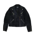 Women Black Suede Biker Jacket