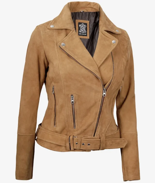 Women's Brown Suede Moto Jacket