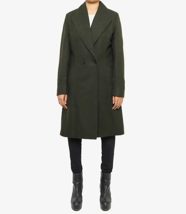 Womens Olive Green Wool Coat