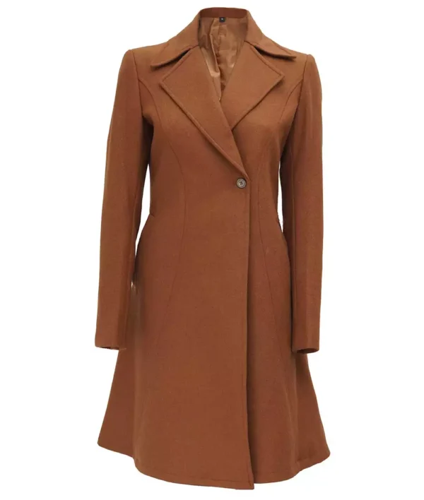 Denise Women’s Double-Breasted Camel Coat – Premium Wool