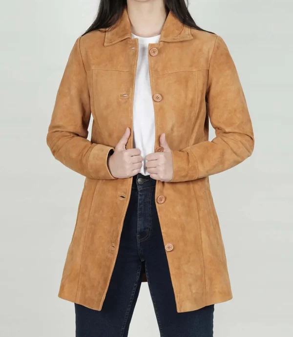 Women's Brown Suede Coat