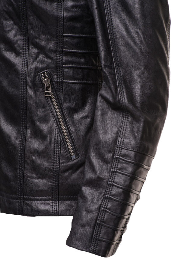 Women's Fitted Black Leather Moto Jacket