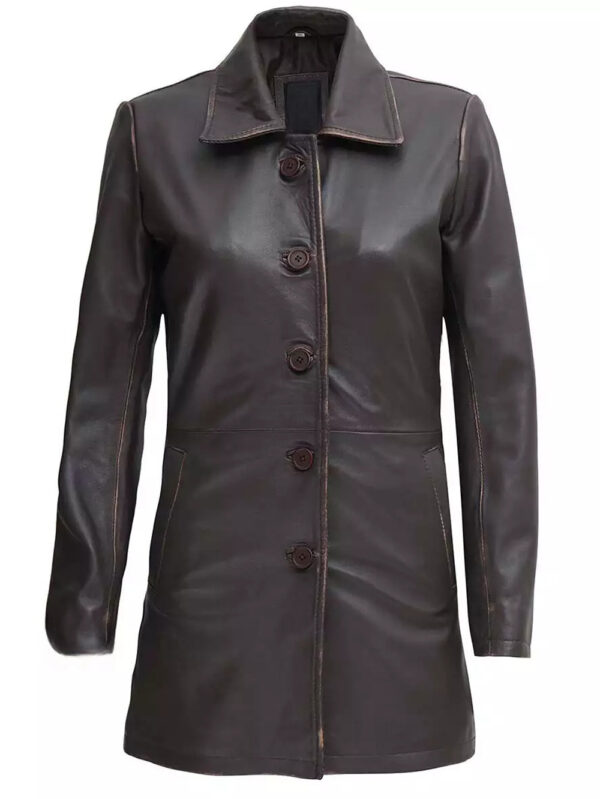 Jackson Noir Womens Leather Car Coat