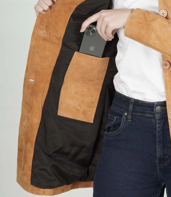Women's Brown Suede Coat