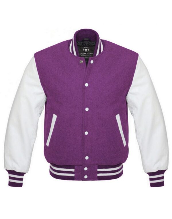 Purple And White Varsity Jacket Women