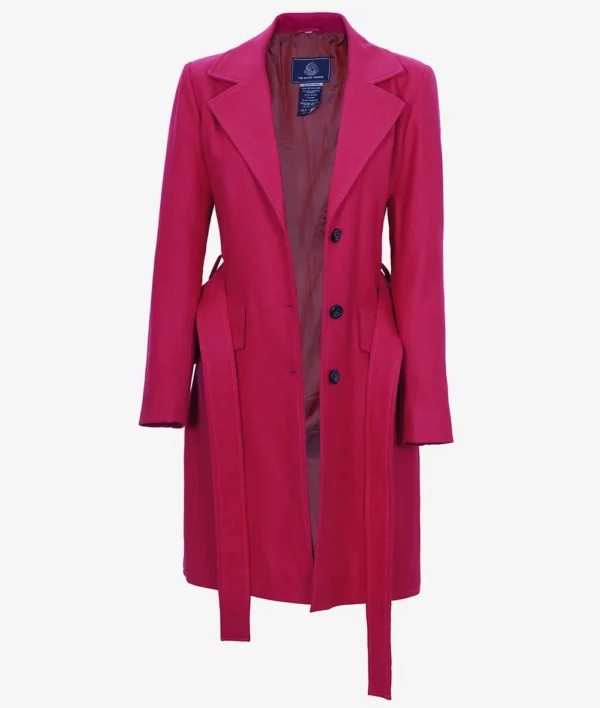 Kristi Women's Pink Wool Wrap Coat