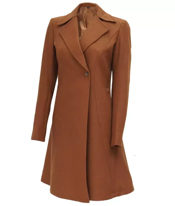 Denise Women’s Double-Breasted Camel Coat – Premium Wool