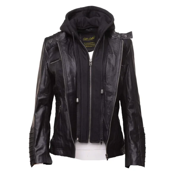 Women's Stylish Black Leather Outerwear