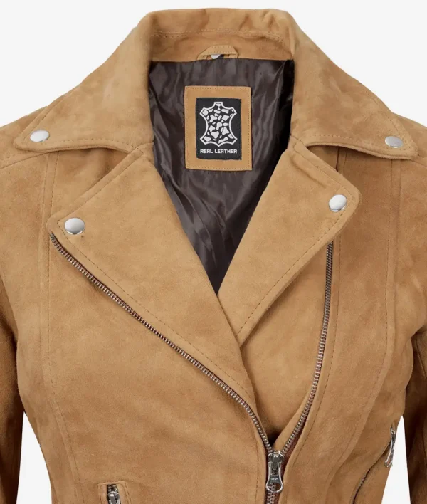 Women's Brown Suede Moto Jacket