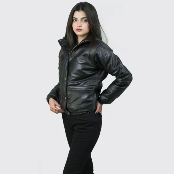 Womens Tall Black Leather Jacket