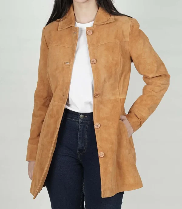 Women's Brown Suede Coat