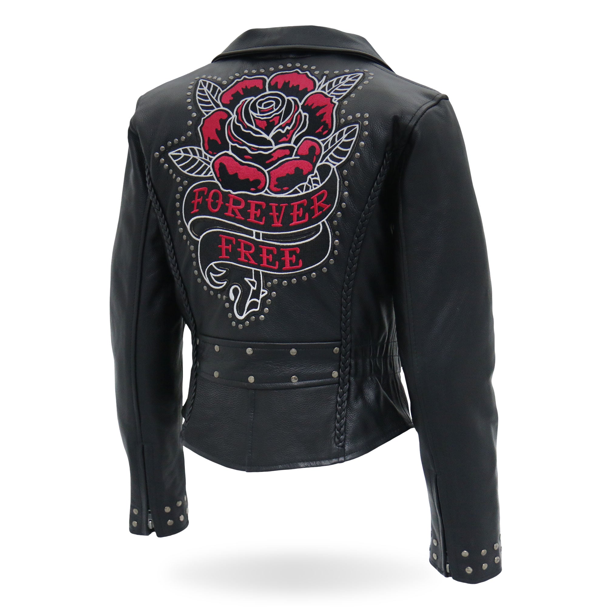 Womens embroidered biker braid