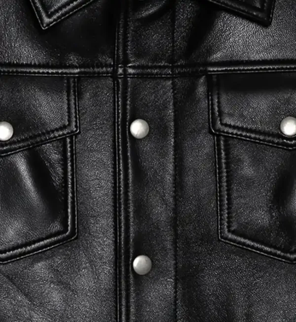 Womens black trucker biker jacket