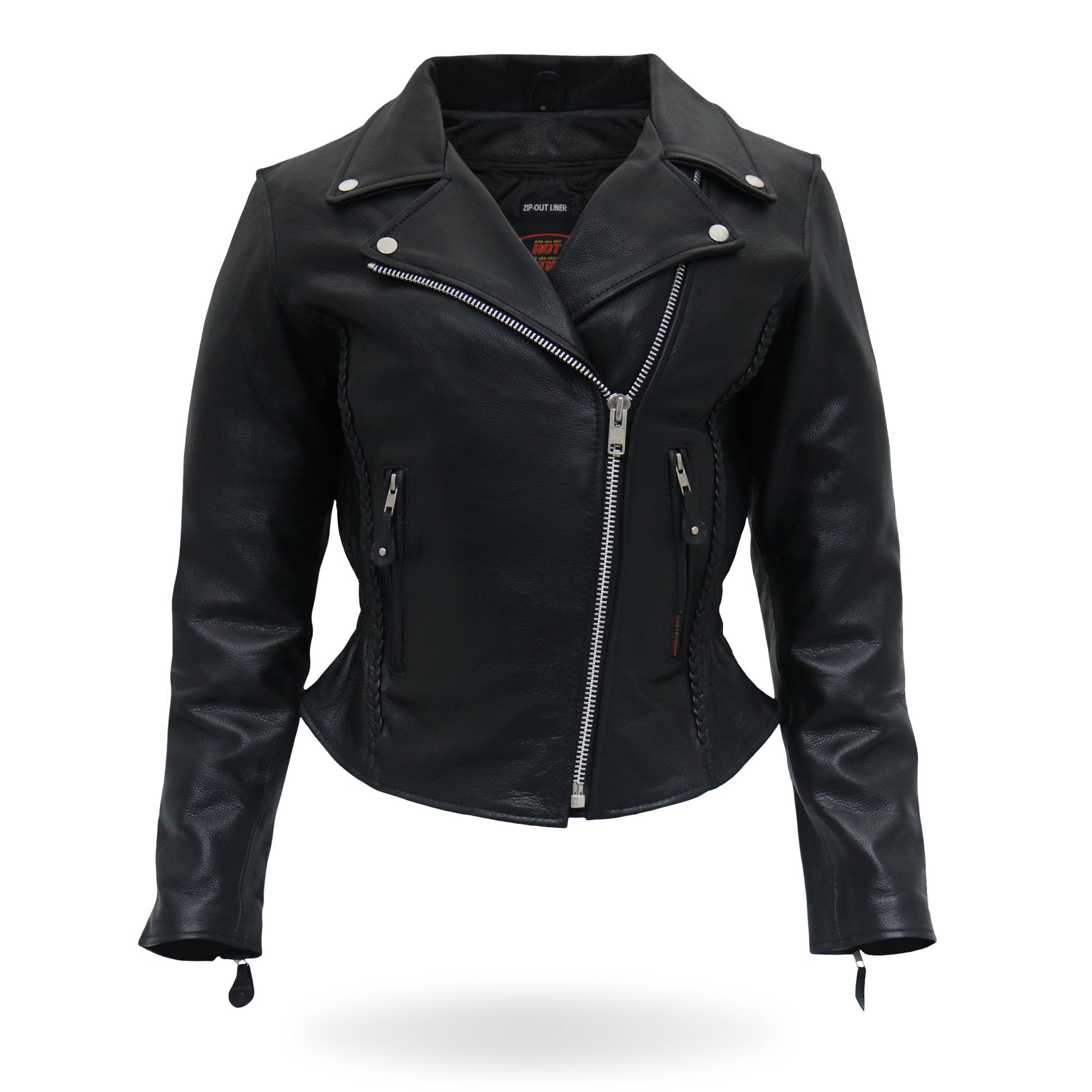 Womens braided biker jacket
