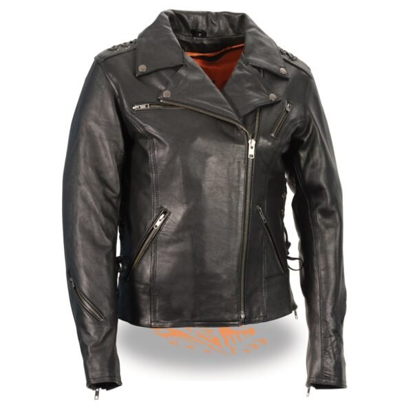 Women's lightweight black leather jacket