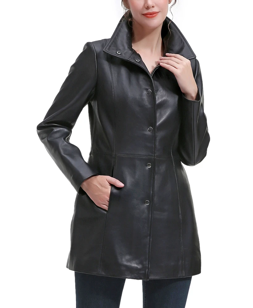 Womens Rosie Leather Coat