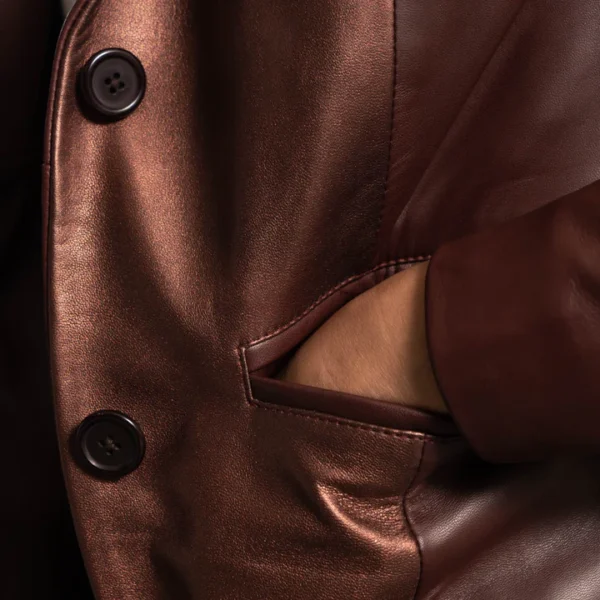 Women’s ruby metallic blazer