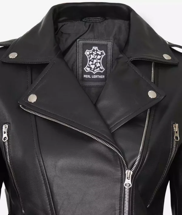 Cropped Women’s Black Leather Jacket