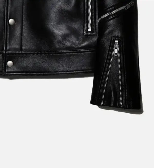 Zipper biker jacket for women