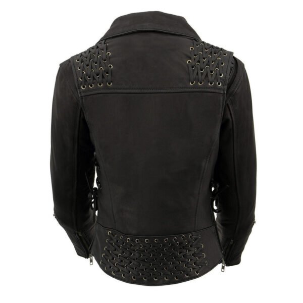 black leather jacket