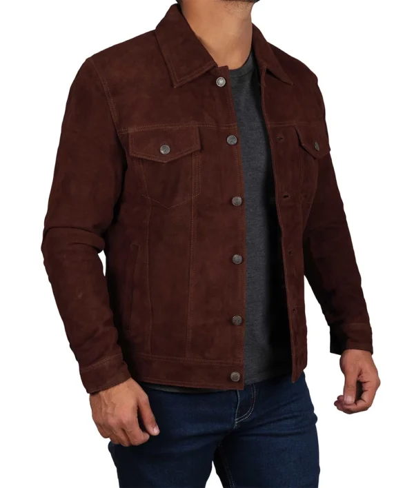 Brown Suede Jacket for Men – Casual Fit