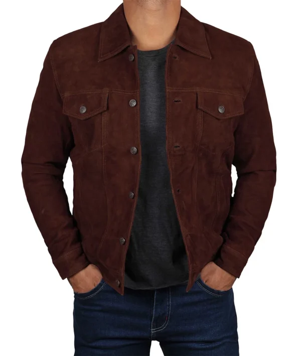 Brown Suede Jacket for Men – Casual Fit