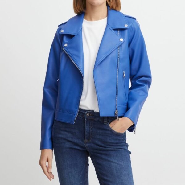 Womens Blue Moto Jacket
