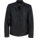 Black Leather Biker Jacket For Men