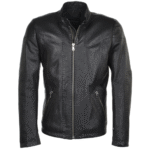 Black Motorcycle Full Grain Leather Jacket