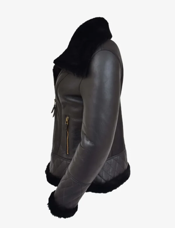 Black edge shearling aviator
